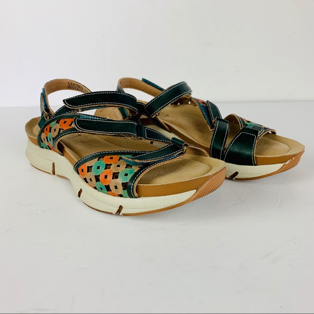 L’Artiste by Spring Step Sandals 40 Teal Sustavre